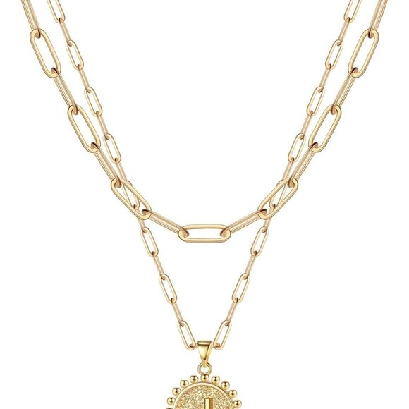 Mothers Day Gifts - Gold Initial Necklaces for Women, 14K Gold Plated Dainty Lay - Picture 1 of 7